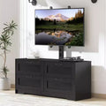 TV Stand with Mount & 4 Drawers, Wooden Entertainment Center for TVs Up to 80 Inch, Adjustable Media Console Table for Living Room Bedroom