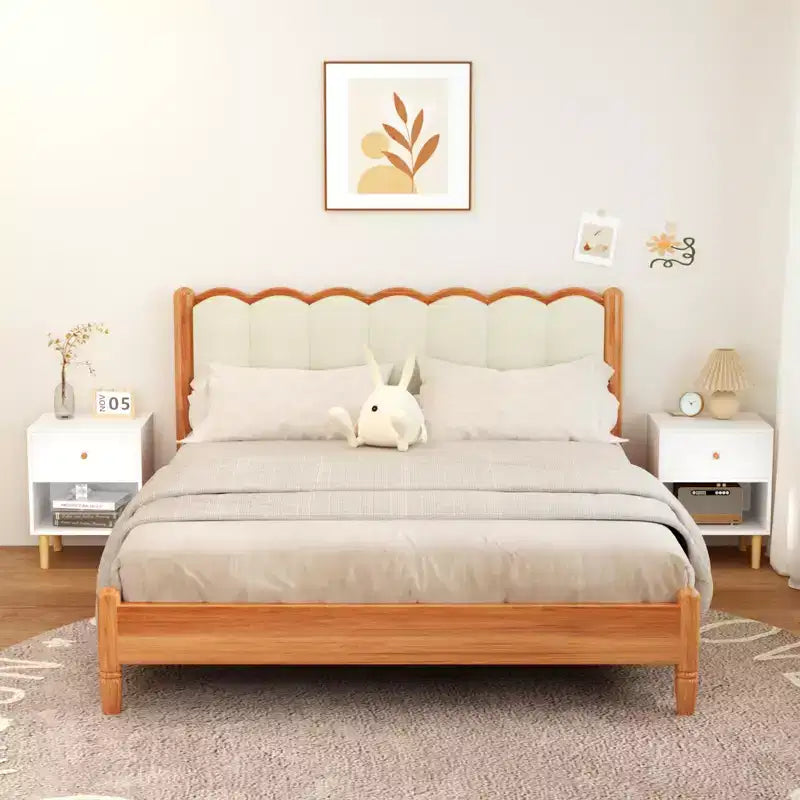 White 1-Drawer Nightstand with Open Shelf, Single-User Bedside Table