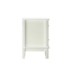 Comodino a 2 cassetti bianco crema con maniglie dorate, uso singolo