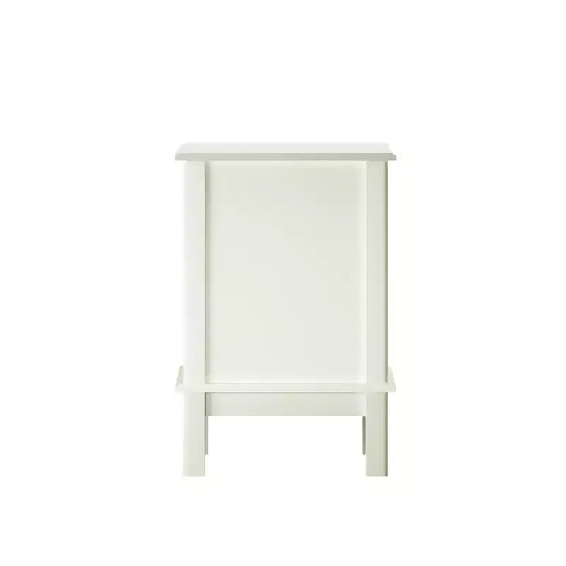 Cream White 2-Drawer Nightstand with Gold Handles, Single Use