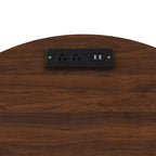 Comodino Rotondo Marrone con Anta Scorrevole e Ricarica USB – 1 o 2 Pezzi