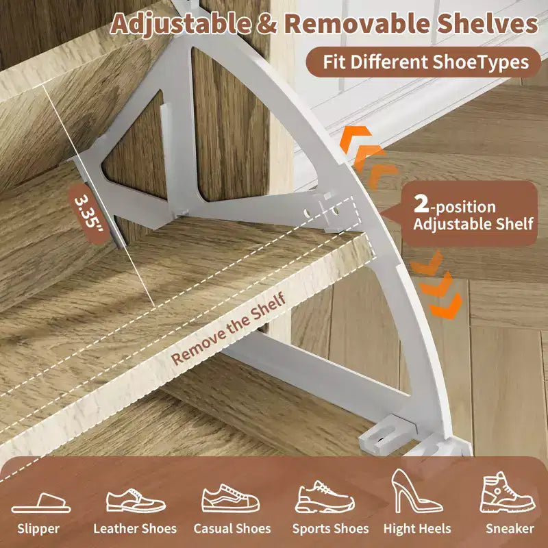 Natural Wood Rattan Door Shoe Cabinet, 4-Drawer, Holds 24 Pairs