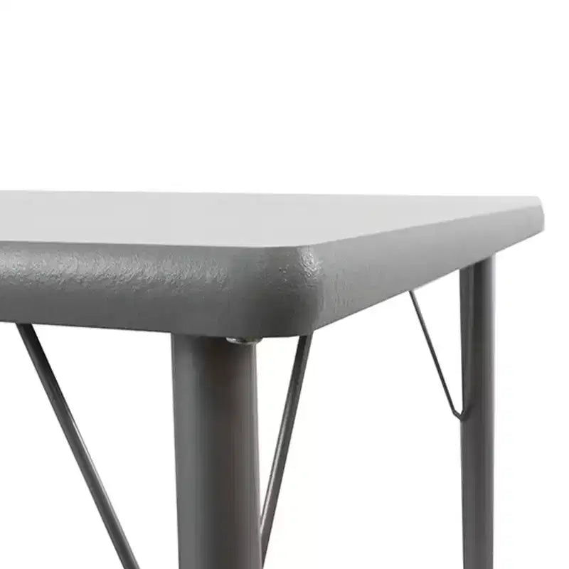 Gray / Wood Laminate Rectangular Dry-Erase Activity Table, 24"×48", Adjustable Height, For 1–4 Kids
