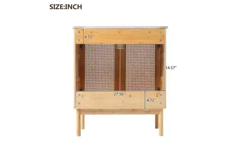Natural Brown Acacia & Rattan 30" Bathroom Vanity with Sink, for 1