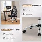 Sedia da ufficio ergonomica con schienale alto e rete, colore nero/grigio, sedile singolo