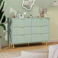Fluted Dresser for Bedroom with 6 Drawers, 39.4 Wide Modern Chest of Drawers with Metal Handle, Wooden Closet Clothes Storage Organizer
