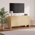 Credenza con ante scanalate marroni, 147 cm