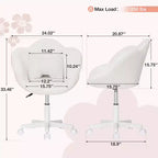 Sedia girevole da scrivania per bambini a forma di fiore, colore beige/rosa, 1 posto, altezza regolabile
