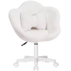 Sedia girevole da scrivania per bambini a forma di fiore, colore beige/rosa, 1 posto, altezza regolabile
