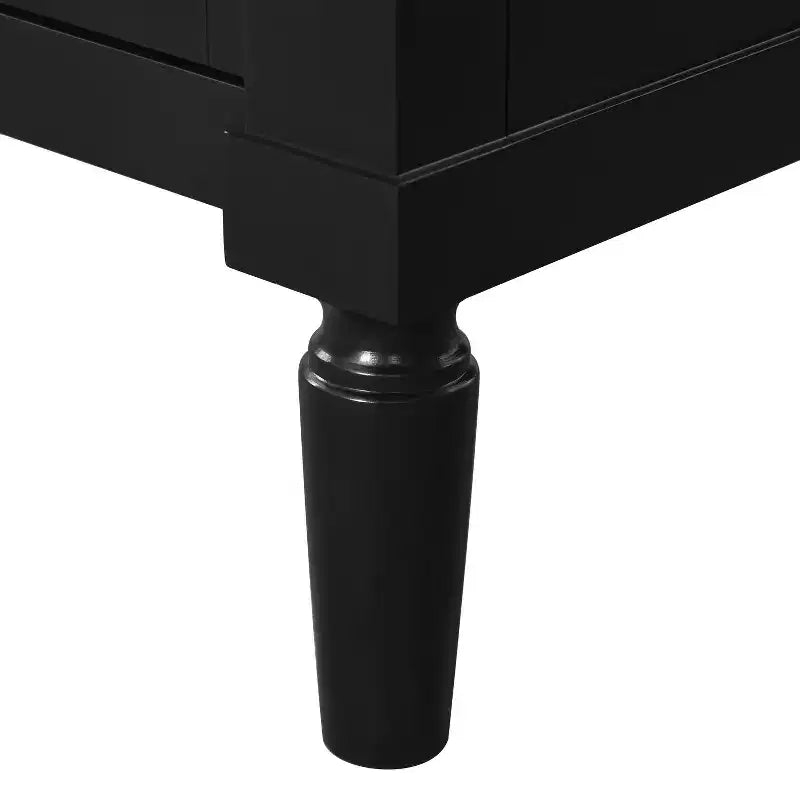 24" Black Modern Single-Sink Bathroom Vanity Cabinet with Storage, 1-Person
