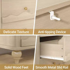 Comò a 9 cassetti Beige / Nero / Bianco con frontale smerlato, Singolo