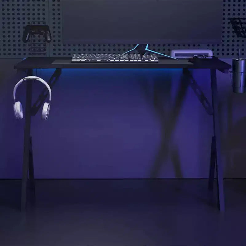Black & Red / Black Y-Shaped Gaming Desk, Single Person
