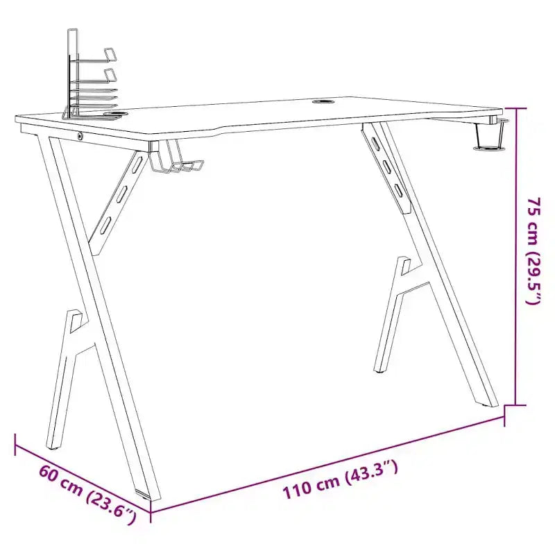 Black & Red / Black Y-Shaped Gaming Desk, Single Person