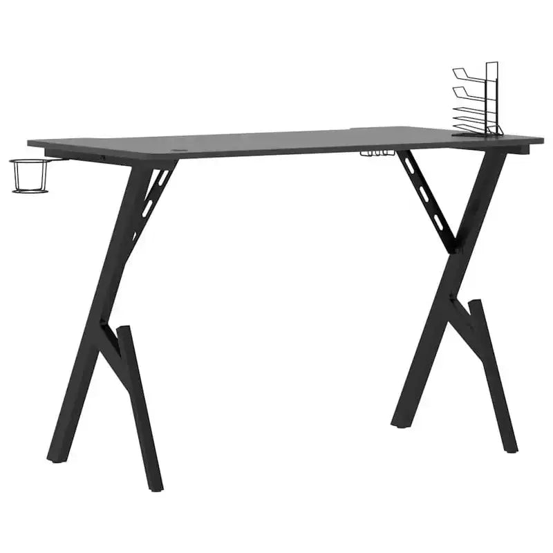 Black & Red / Black Y-Shaped Gaming Desk, Single Person