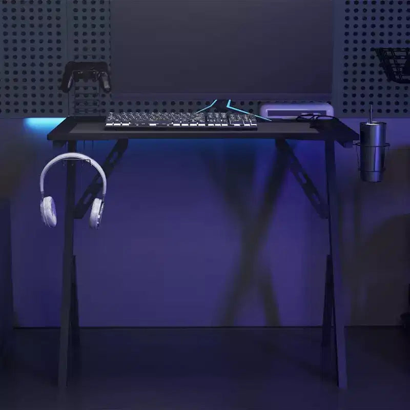 Black & Red / Black Y-Shaped Gaming Desk, Single Person