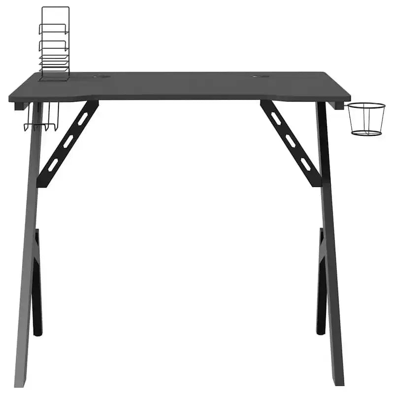 Black & Red / Black Y-Shaped Gaming Desk, Single Person
