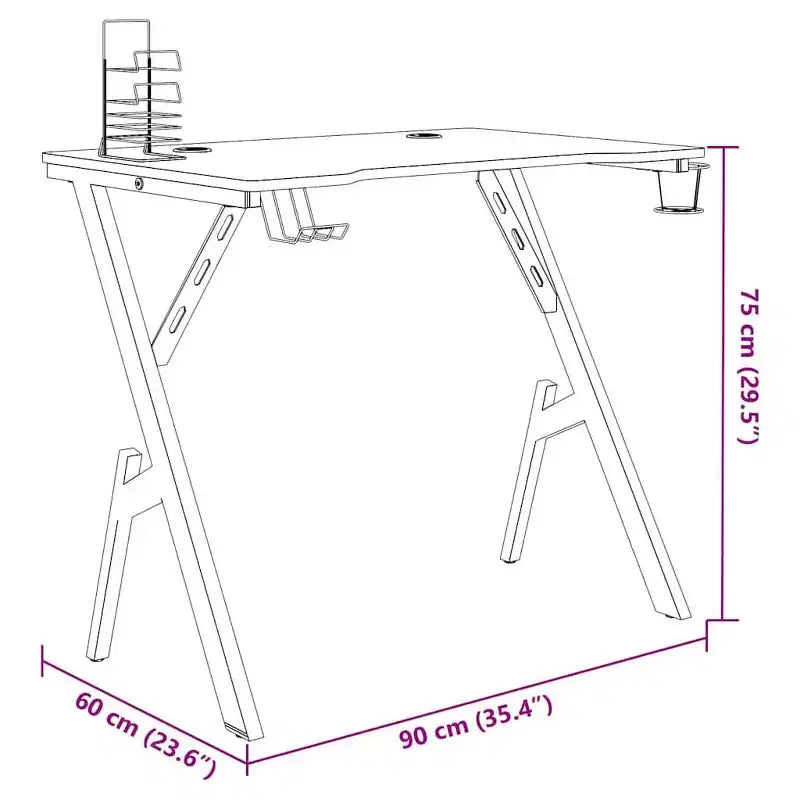 Black & Red / Black Y-Shaped Gaming Desk, Single Person