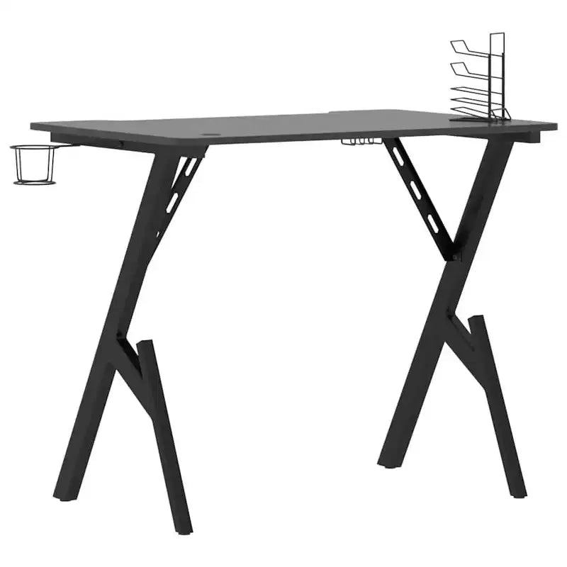 Black & Red / Black Y-Shaped Gaming Desk, Single Person