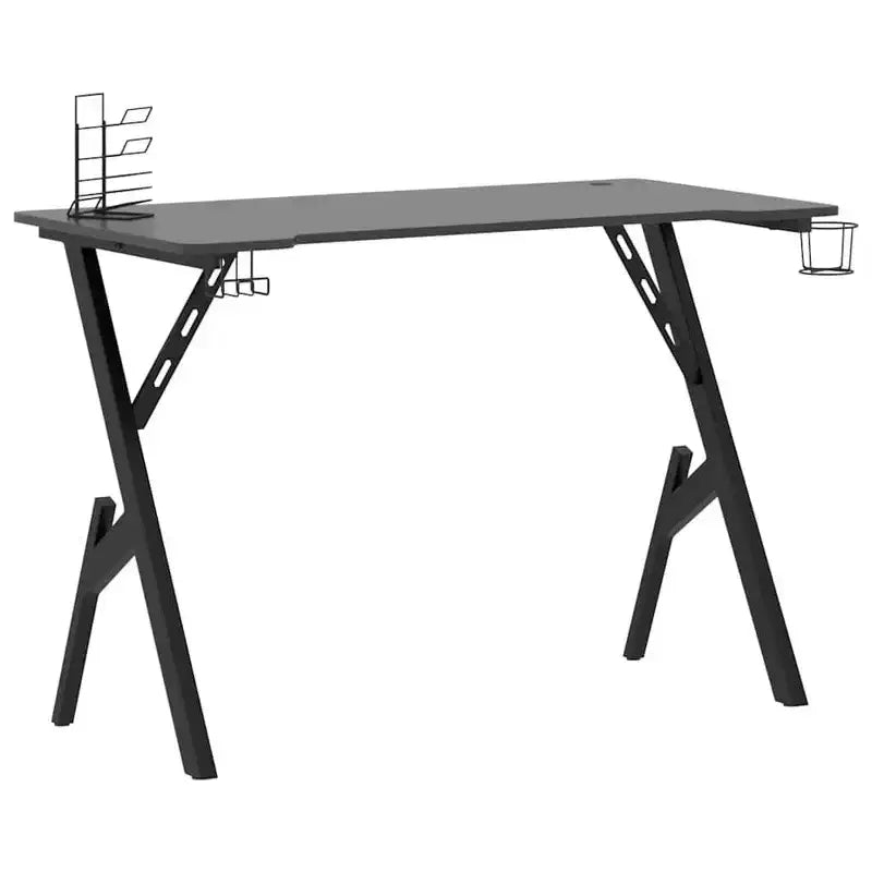 vidaXL Gaming Desk with Y-Shaped Legs, Ergonomic Computer Desk, Sturdy PC Desk for Gamers