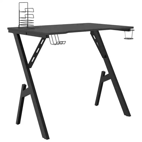 Black & Red / Black Y-Shaped Gaming Desk, Single Person