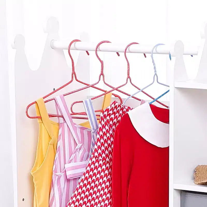 Pink / White Kids Dress-Up Wardrobe with Lighted Mirror – Single-Child Storage Closet