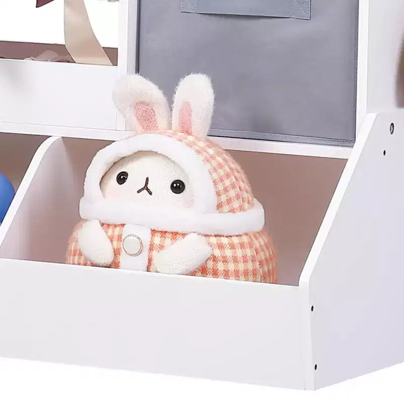 Pink / White Kids Dress-Up Wardrobe with Lighted Mirror – Single-Child Storage Closet