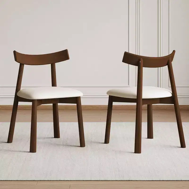 MAYEERTY Dining Chairs Set of 2, Ergonomic Armless Kitchen Chairs with Cushions, Sturdy Wooden Leg for Restaurant, Cafe, Bedroom