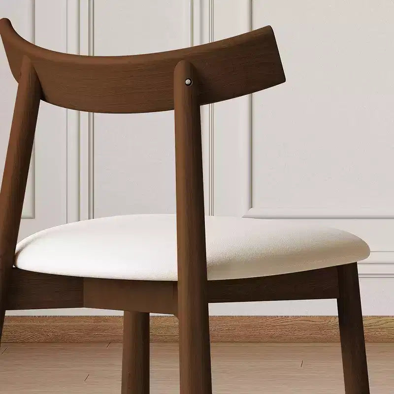 Brown Leather Armless Dining Chair, Set of 2