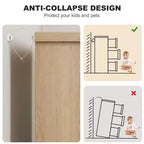 Cassettiera in Legno Naturale a 7 Cassetti con Maniglie Integrate, per 1