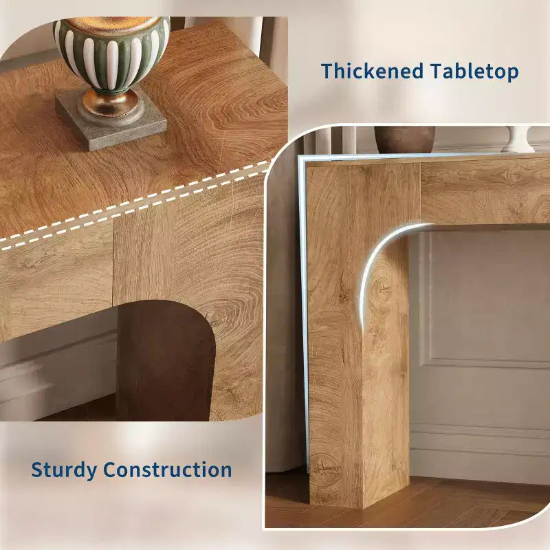 Oak Narrow Console Table, Slim Entryway / Sofa Table for 1–2 People, 47" or 63"