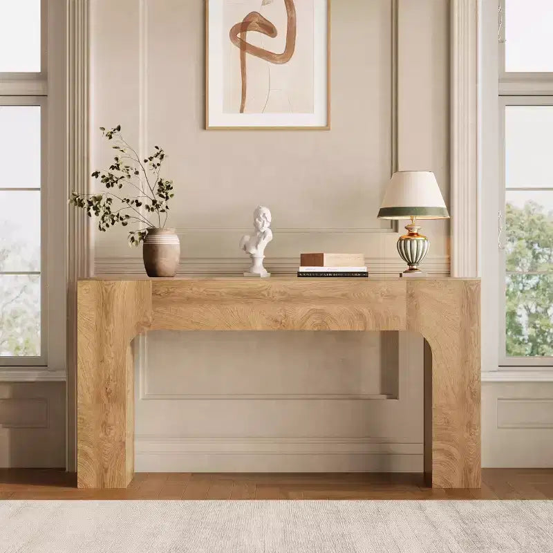 Oak Narrow Console Table, Slim Entryway / Sofa Table for 1–2 People, 47" or 63"