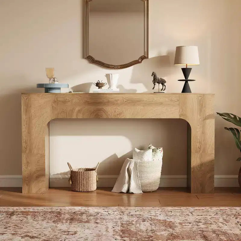 Oak Narrow Console Table, Slim Entryway / Sofa Table for 1–2 People, 47" or 63"