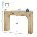 Tavolo consolle stretto in rovere, tavolo slim da ingresso/divano per 1-2 persone, 47" o 63"