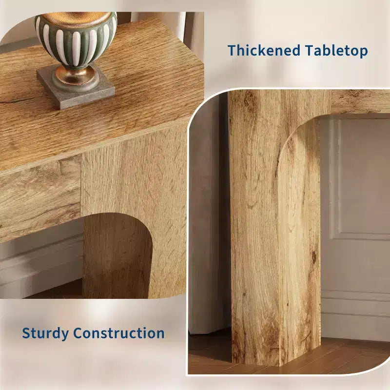 Oak Narrow Console Table, Slim Entryway / Sofa Table for 1–2 People, 47" or 63"