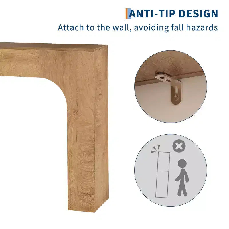 Oak Narrow Console Table, Slim Entryway / Sofa Table for 1–2 People, 47" or 63"