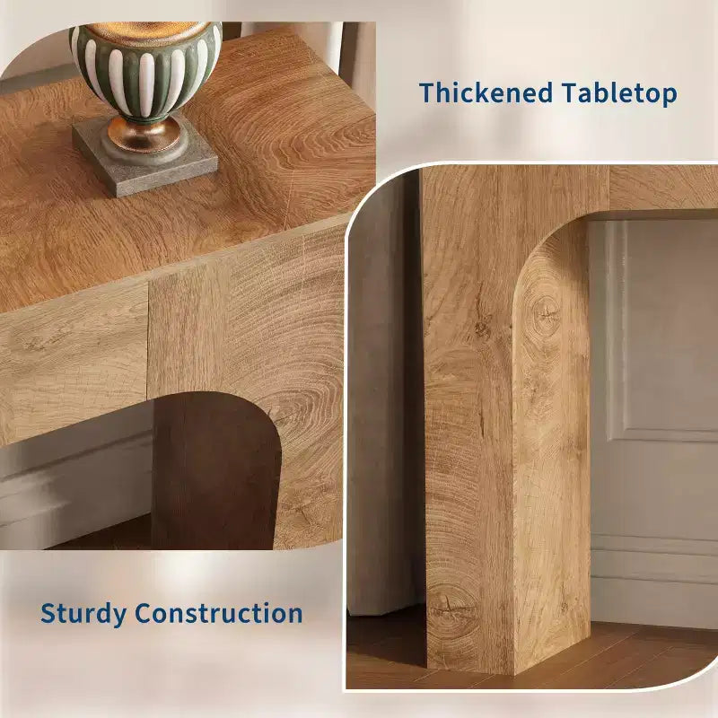 Oak Narrow Console Table, Slim Entryway / Sofa Table for 1–2 People, 47" or 63"