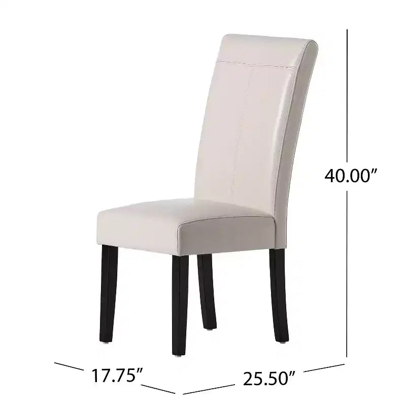Gray Upholstered Dining Chair, Armless, Set of 2