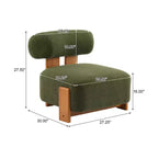 Poltroncina color crema in bouclé senza braccioli, a posto singolo