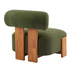 Poltroncina color crema in bouclé senza braccioli, a posto singolo