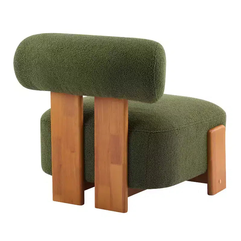 Cream Boucle Armless Accent Chair, Single Seat