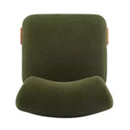 Poltroncina color crema in bouclé senza braccioli, a posto singolo