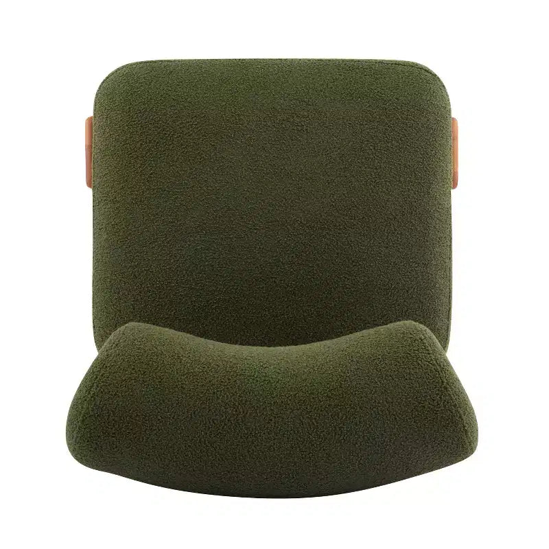 Cream Boucle Armless Accent Chair, Single Seat