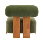 Poltroncina color crema in bouclé senza braccioli, a posto singolo
