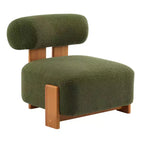 Poltroncina color crema in bouclé senza braccioli, a posto singolo
