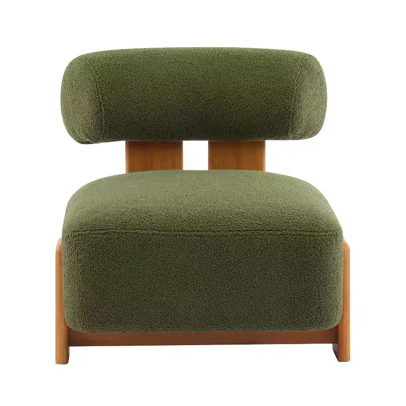 Cream Boucle Armless Accent Chair, Single Seat
