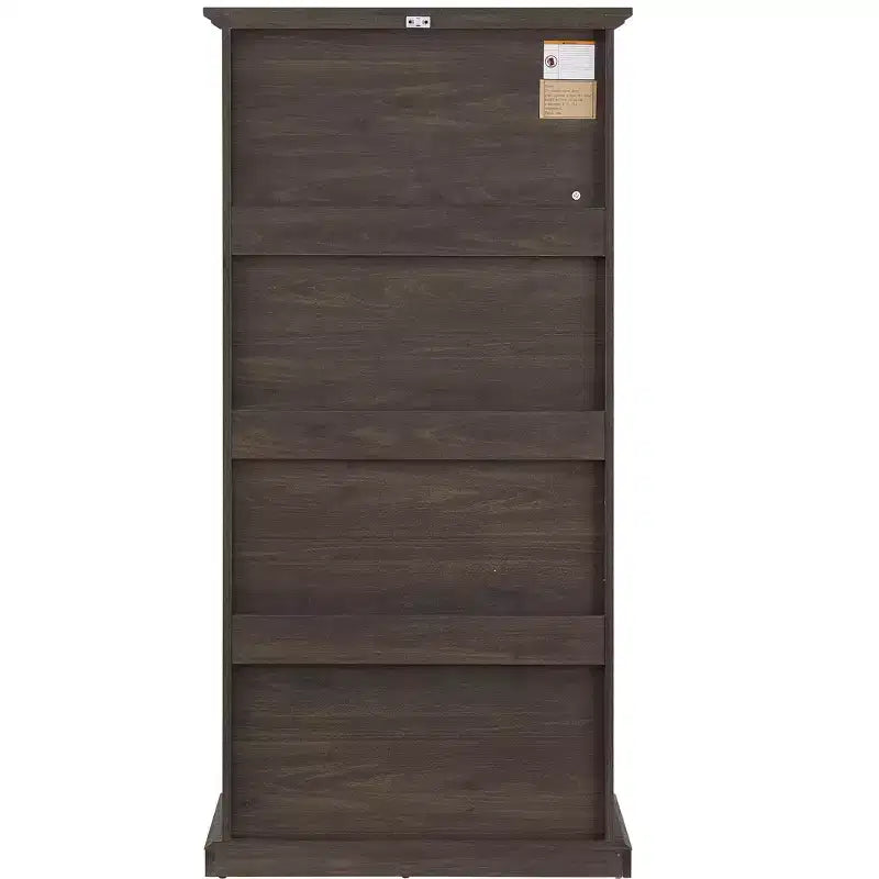 Clear 4-Tier Glass Display Cabinet, 2-Door, Single Assembly