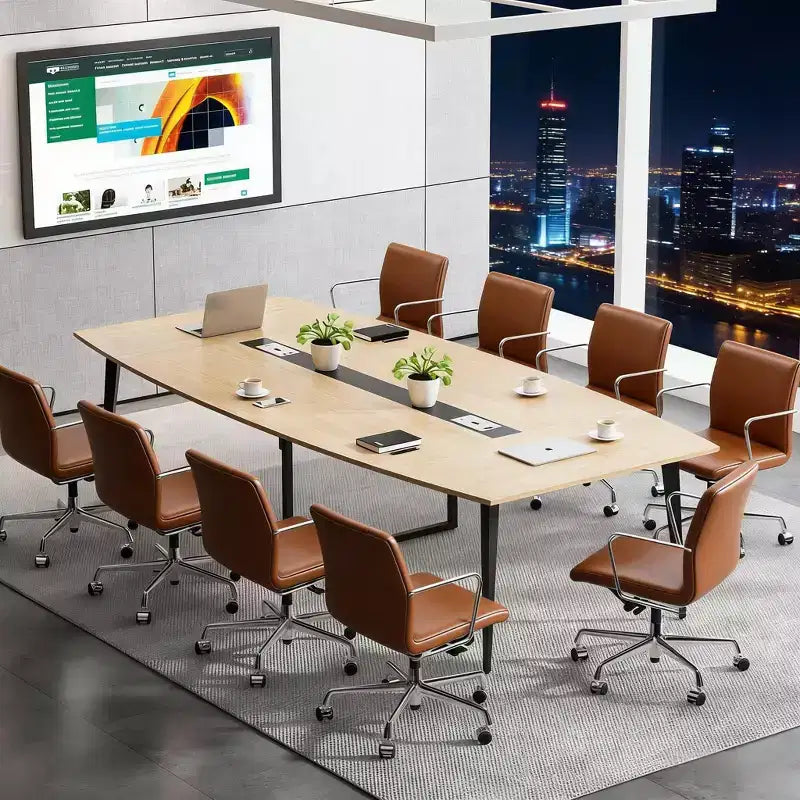 Conference Table, Modern Boat Shaped Meeting Table