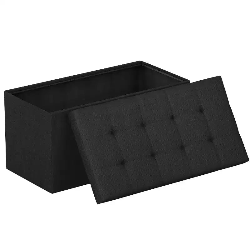 FDW 30 Inches Folding Storage Ottoman Bench, End of Bed Foot Rest Stools Ottoman Storage Chest, Holds up to 660 lbs