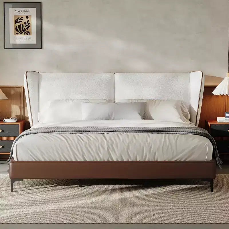 Christopher Knight Home Tatiana Modern Teddy Fleece Upholstered with Wingback Headboard