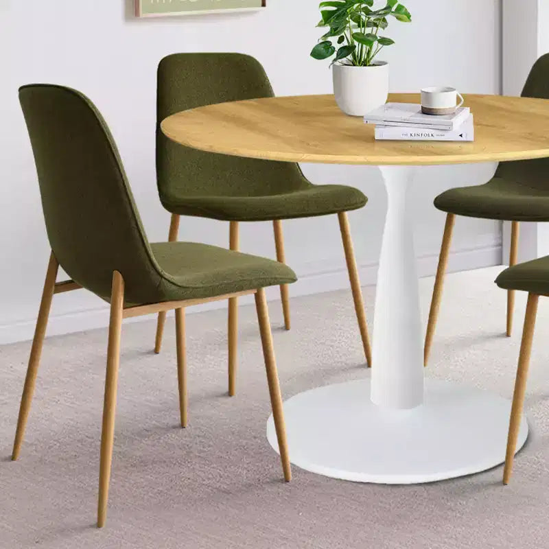 Beige/Gray/Green/Turquoise/Yellow, Round Dining Set, 5-Piece, Seats 4